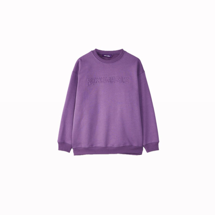 Fucking Awesome Stamp Embossed Crewneck Purple