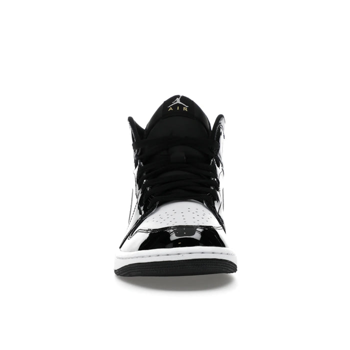 Jordan 1 Mid SE Patent Black White Metallic Silver Metallic Gold