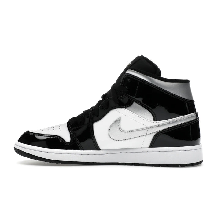 Jordan 1 Mid SE Patent Black White Metallic Silver Metallic Gold