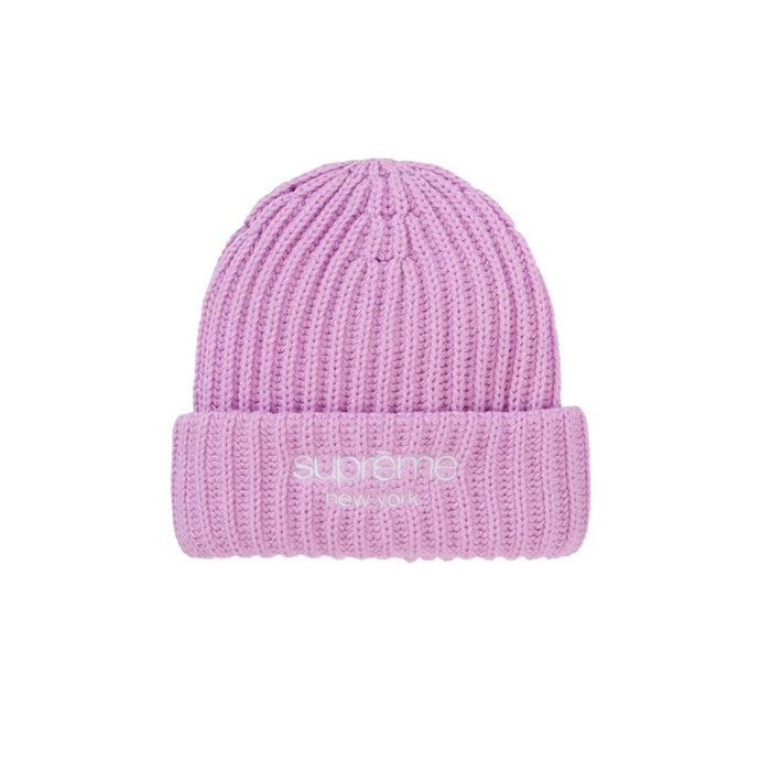 Supreme Chunky Rib Classic Logo Beanie Pink