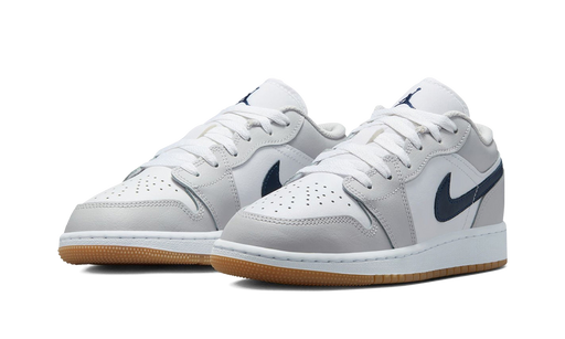 Jordan 1 Low White Neutral Grey Gum Midnight Navy (GS)