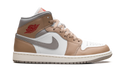 Jordan 1 Mid Rattan White College Grey