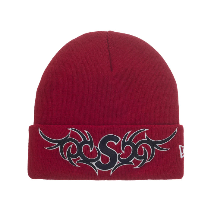 Supreme New Era Tribal S Logo Beanie Red