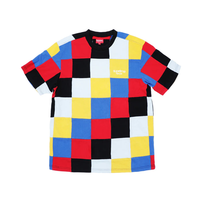 Supreme Patchwork Pique Tee Red/Yellow/Blue