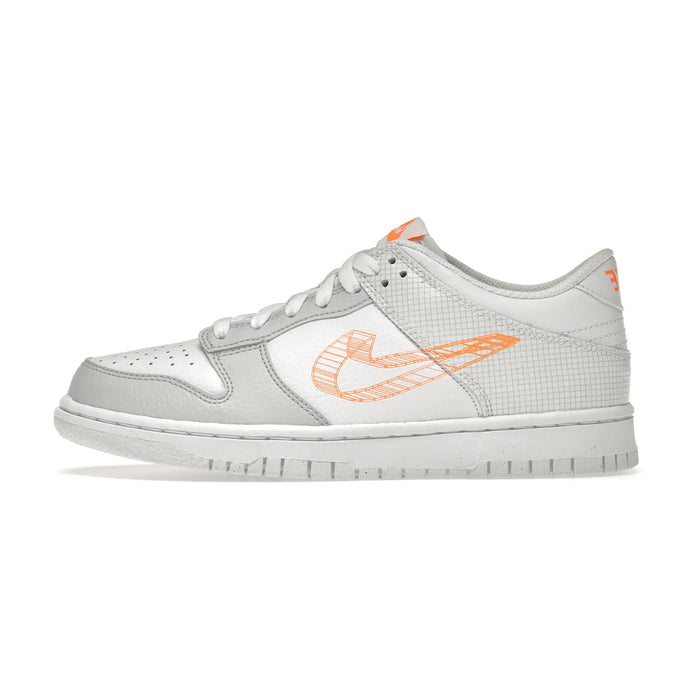 Nike Dunk Low SE 3D Swoosh Pure Platinum Total Orange (GS)