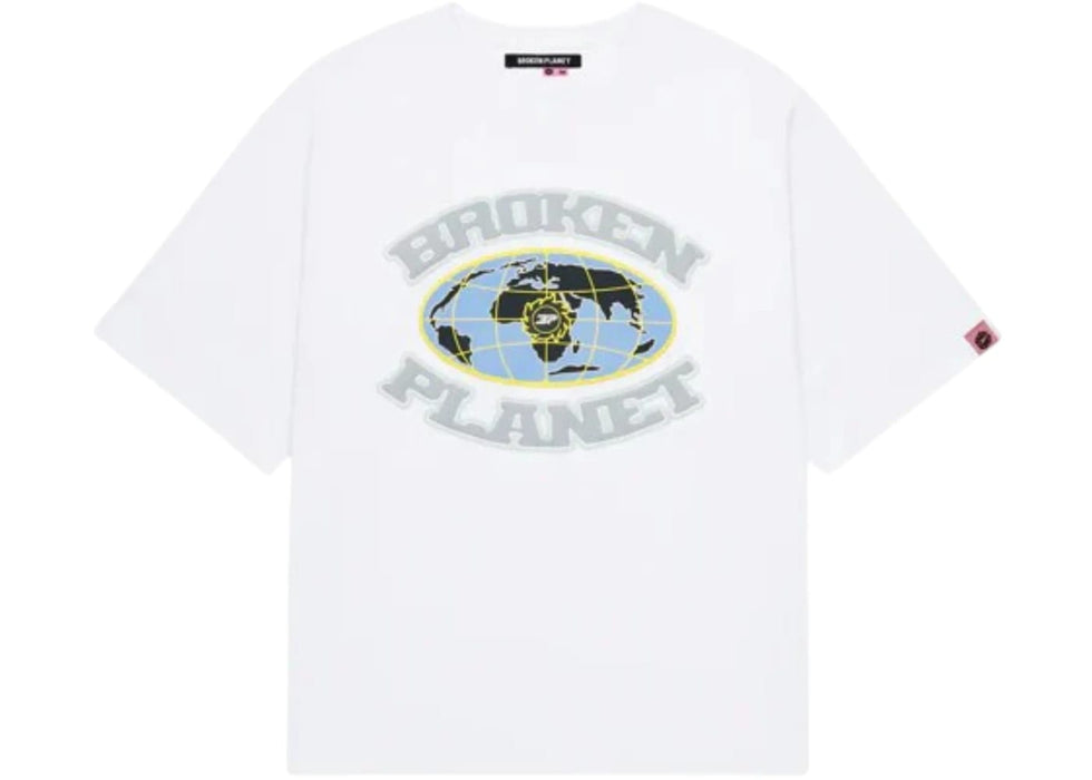 Broken Planet Market Grid T Shirt Snow White