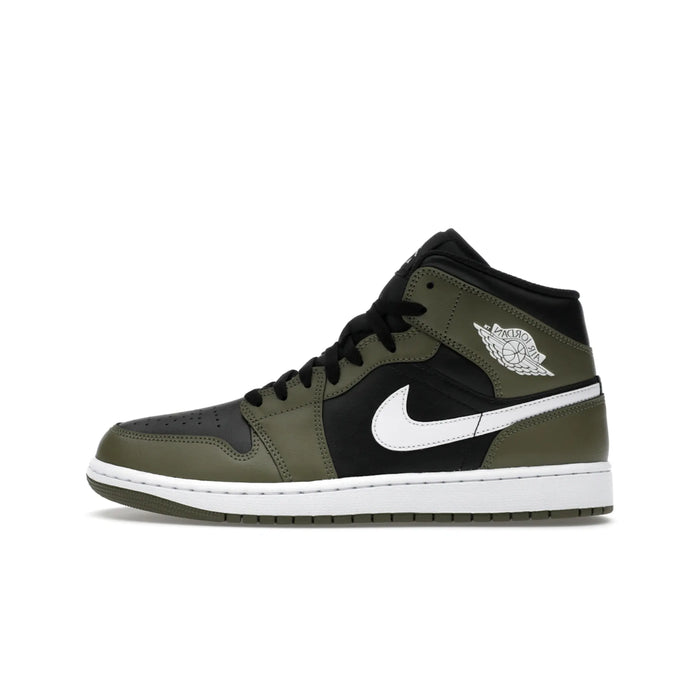 Jordan 1 Mid Black White Olive