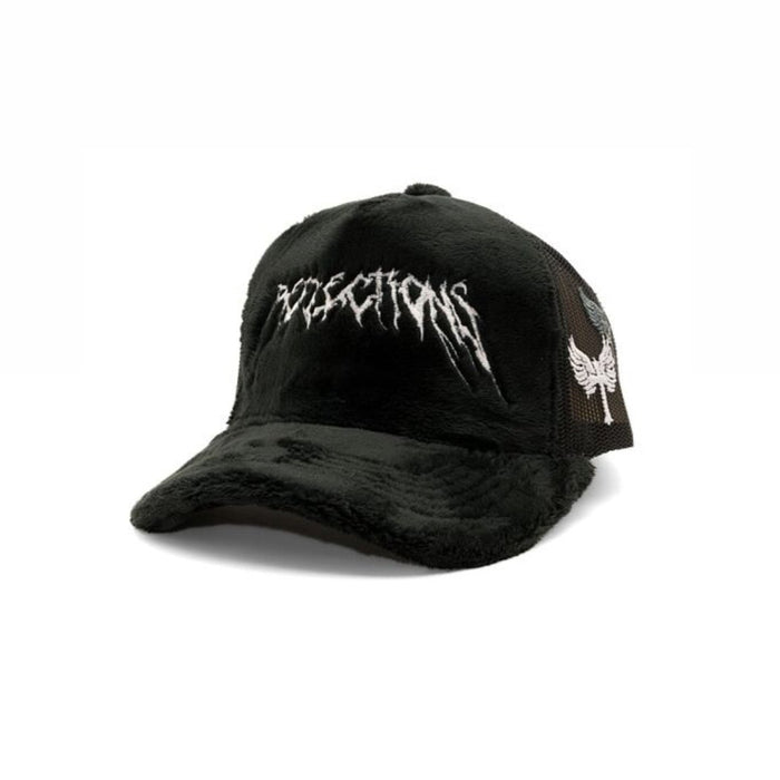 Reflection Luxury Fuzzy Trucker - Satin Black / White