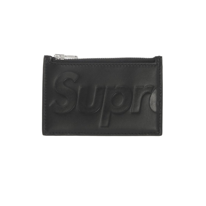 Supreme Leather Zip Card Holder Black