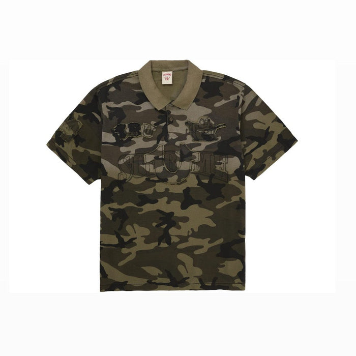 Supreme True Religion Applique Polo Olive Camo