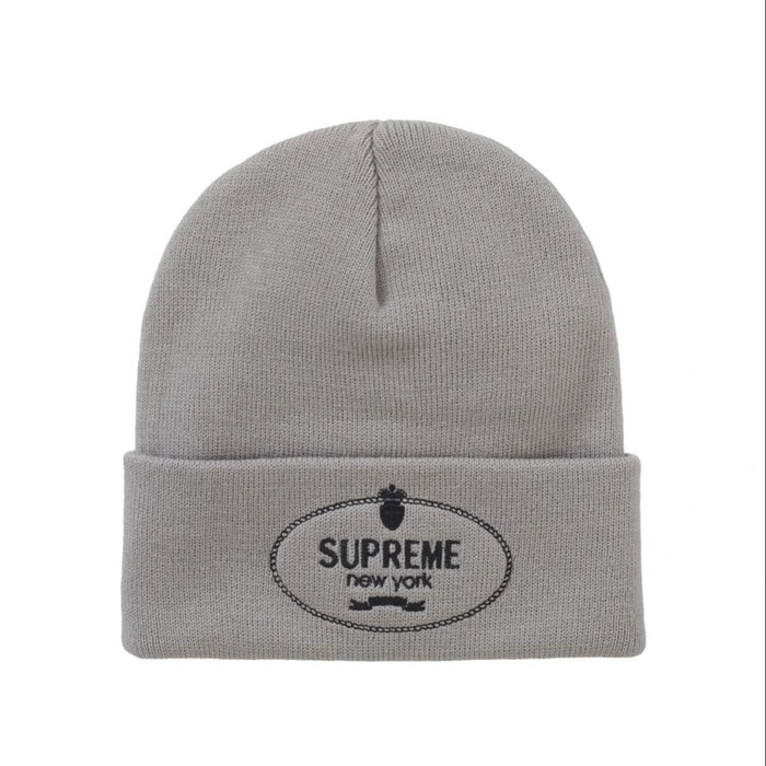 Supreme Crest Beanie Grey