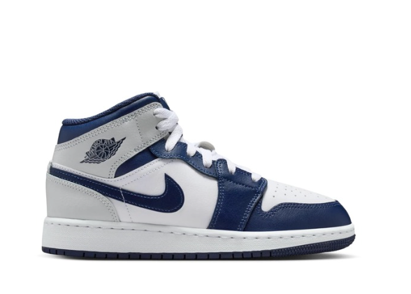 Jordan 1 Mid Grey Midnight Navy (GS)
