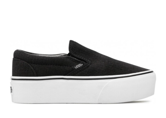 Vans Classic Slip On Rib Knit White Black (W)