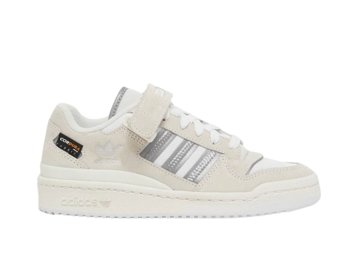 Adidas Forum Low J Off White Silver Metallic