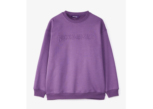 Fucking Awesome Stamp Embossed Crewneck Purple