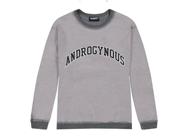 Pleasures Androgynous Applique Crewneck Grey