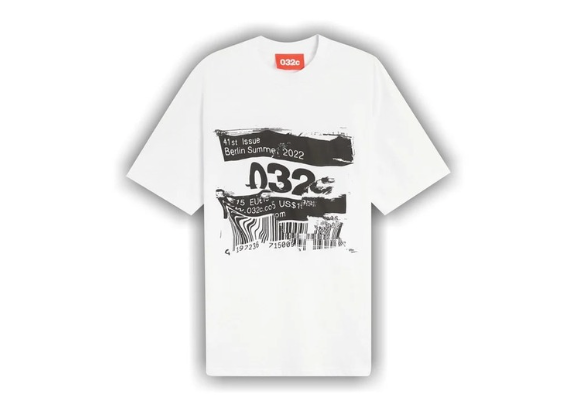 032C Barcode Glitch Tee 'White'