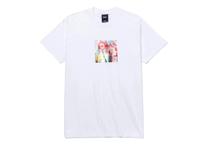HUF Flower Box Logo Tee White