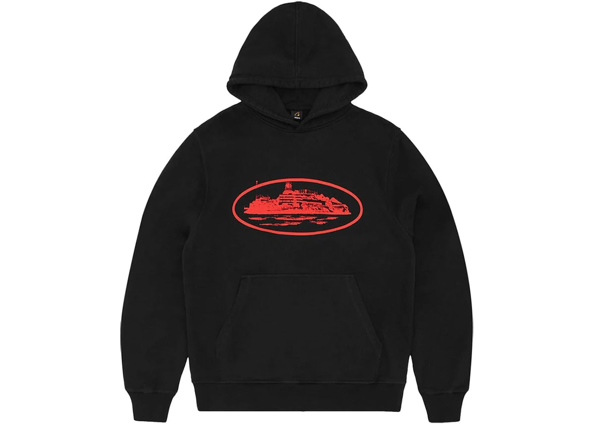 Corteiz Alcatraz V2 Hoodie Black/Red
