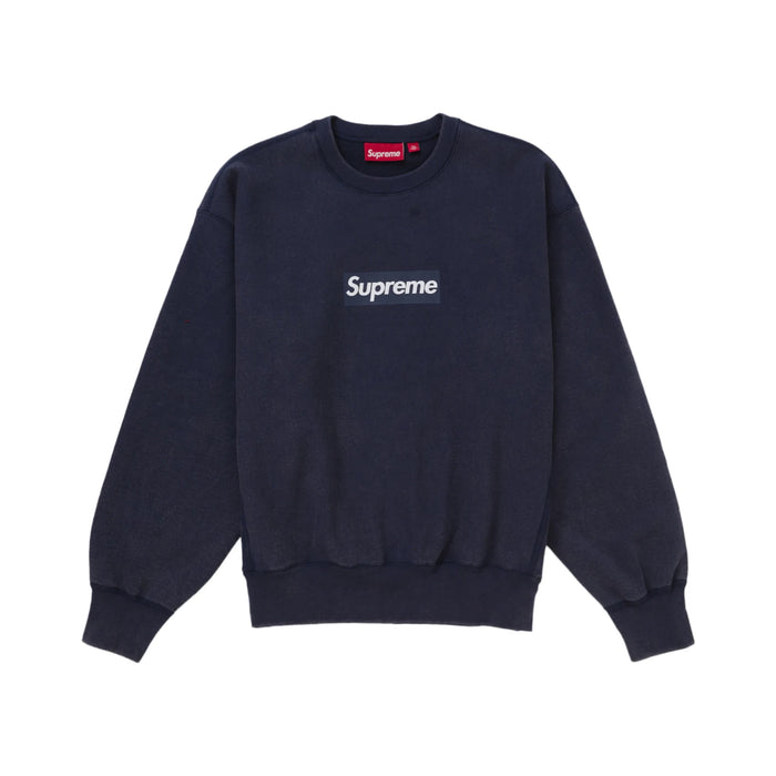 Supreme Washed Box Logo Crewneck Navy