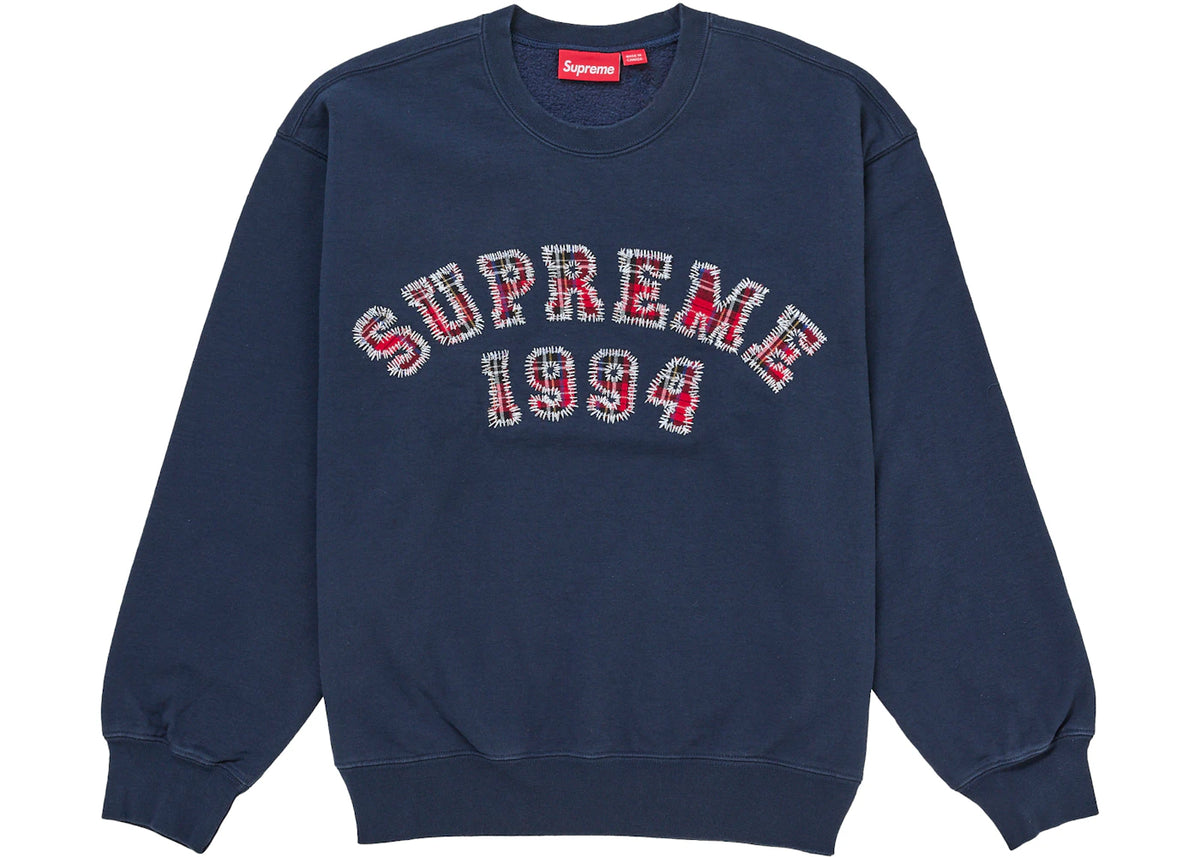 Supreme Plaid Arc Crewneck Navy