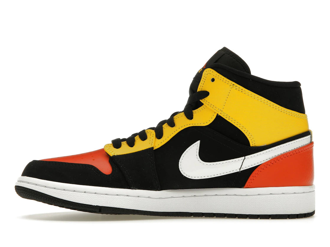 Jordan 1 Mid Black Amarillo Orange