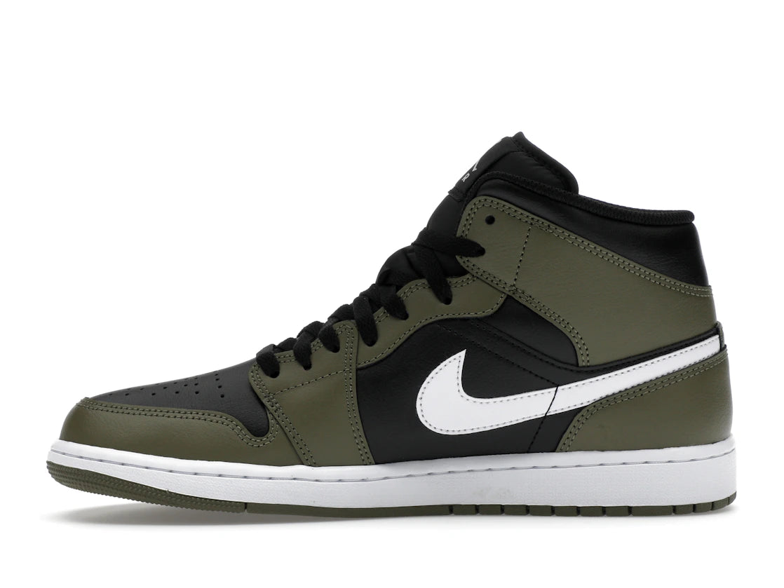 Jordan 1 Mid Black White Olive
