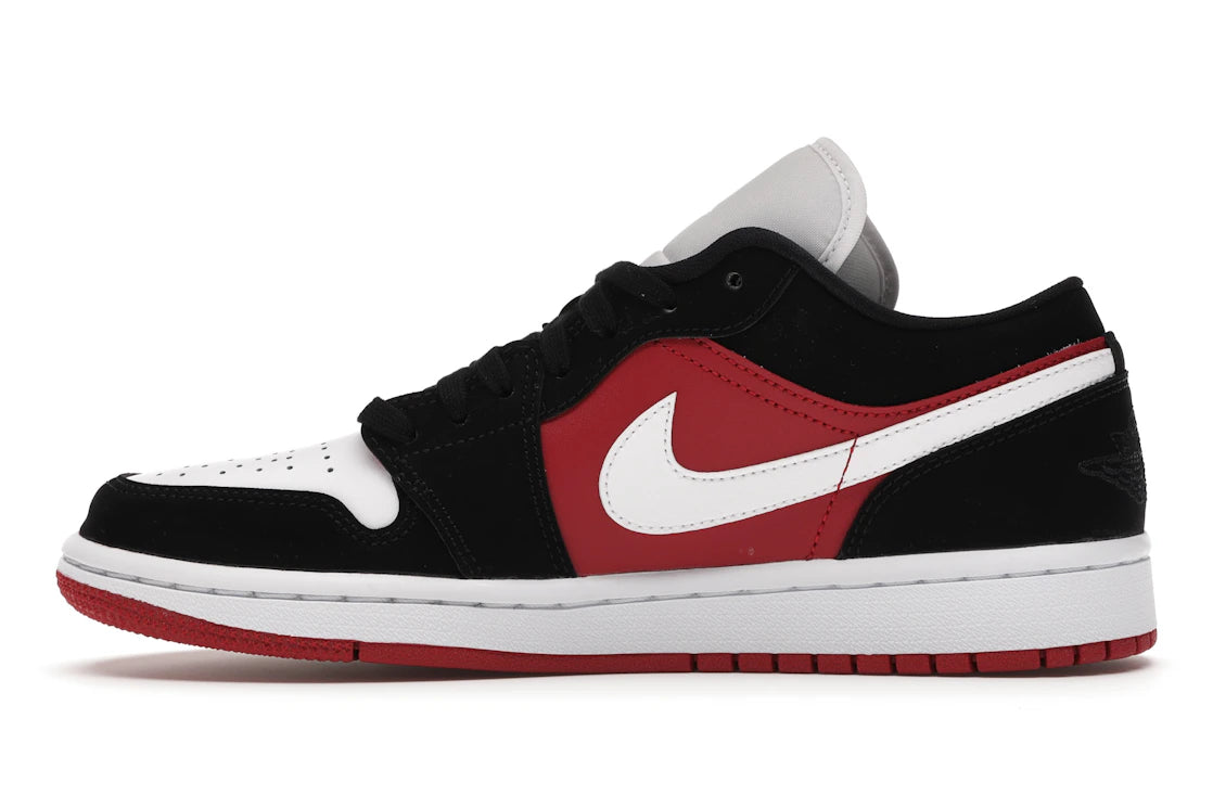 Jordan 1 Low Black White Gym Red (Women's)