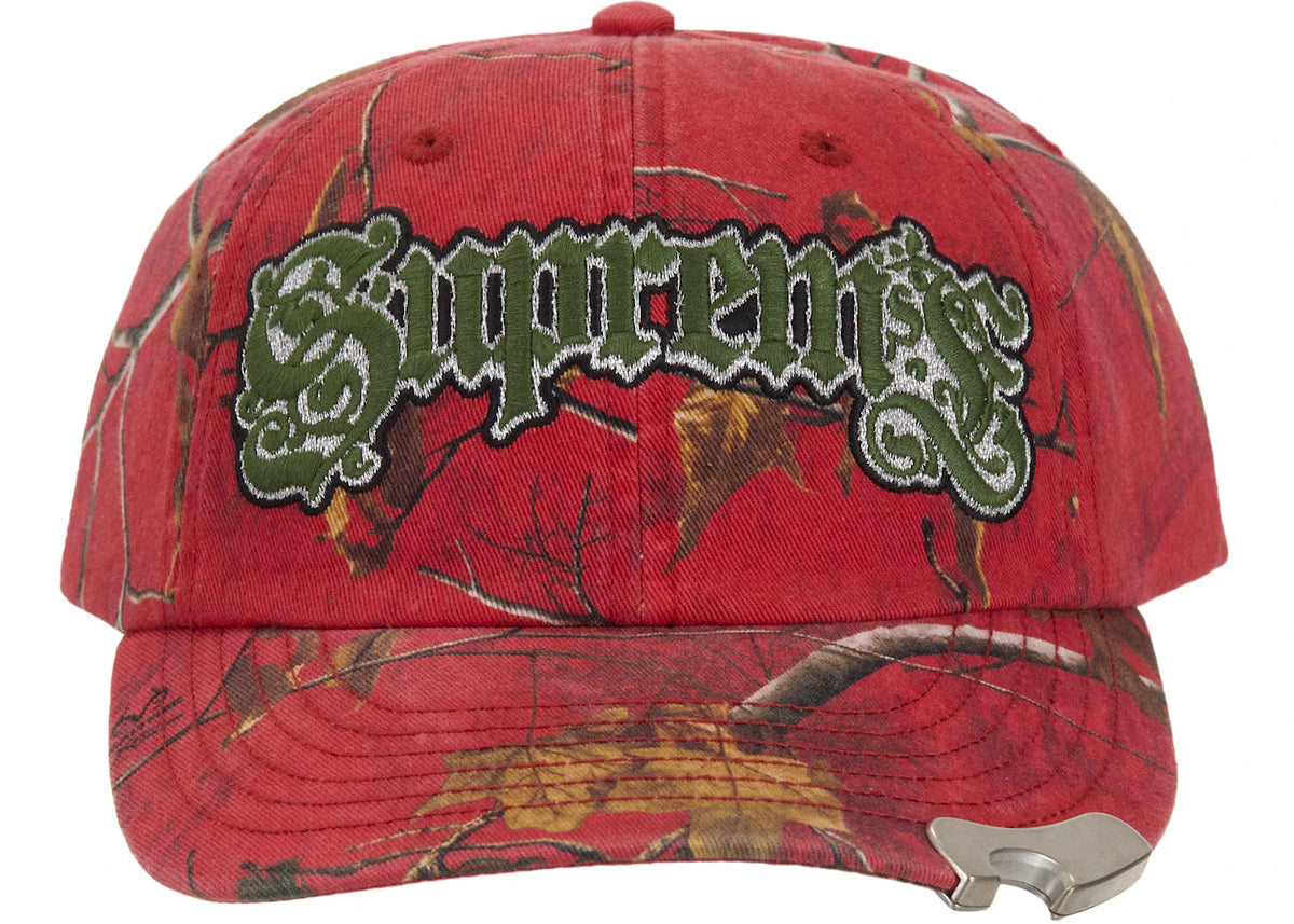 Supreme Bottle Opener 6-Panel Hat Red Camouflage