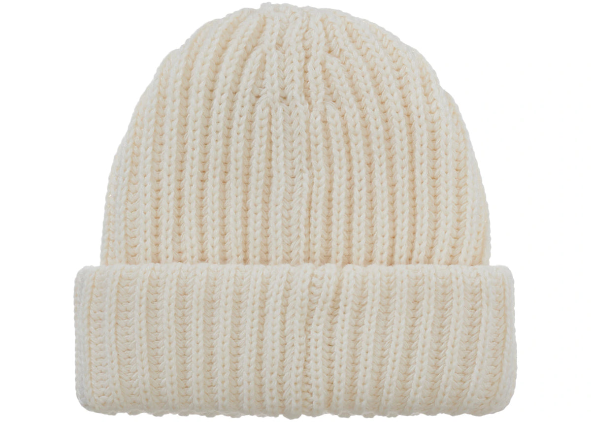 Supreme Classic Logo Chunky Ribbed Beanie (FW26) Natural