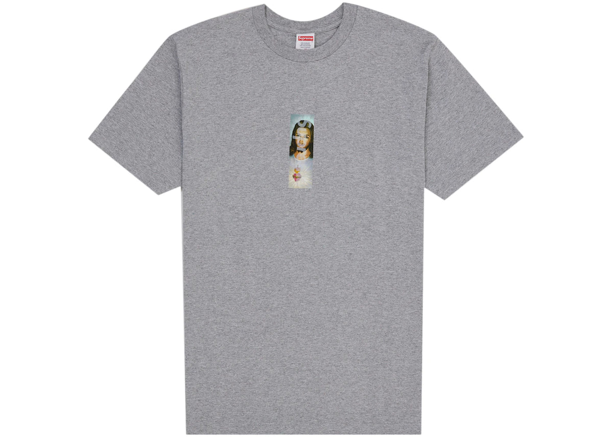 Supreme Prayer Card Box Logo Tee Heather Grey