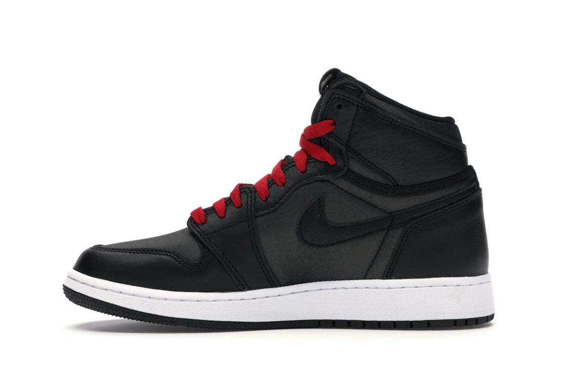 Jordan 1 Retro High Black Satin Gym Red Black (GS)