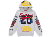 Supreme Warriors Applique Zip Up Hooded Sweatshirt Ash Grey