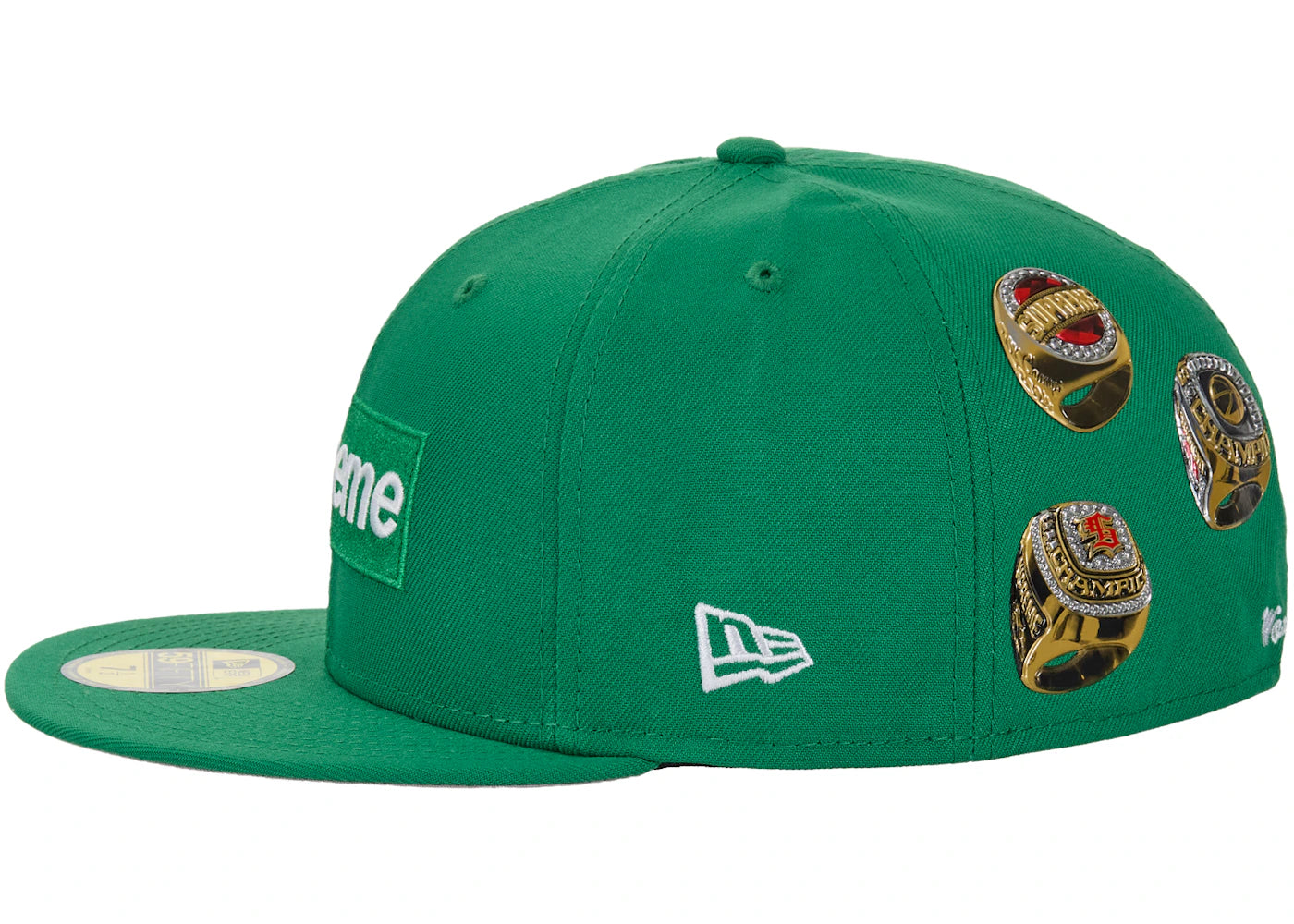 Supreme Rings Box Logo New Era 59Fifty Fitted Hat Green