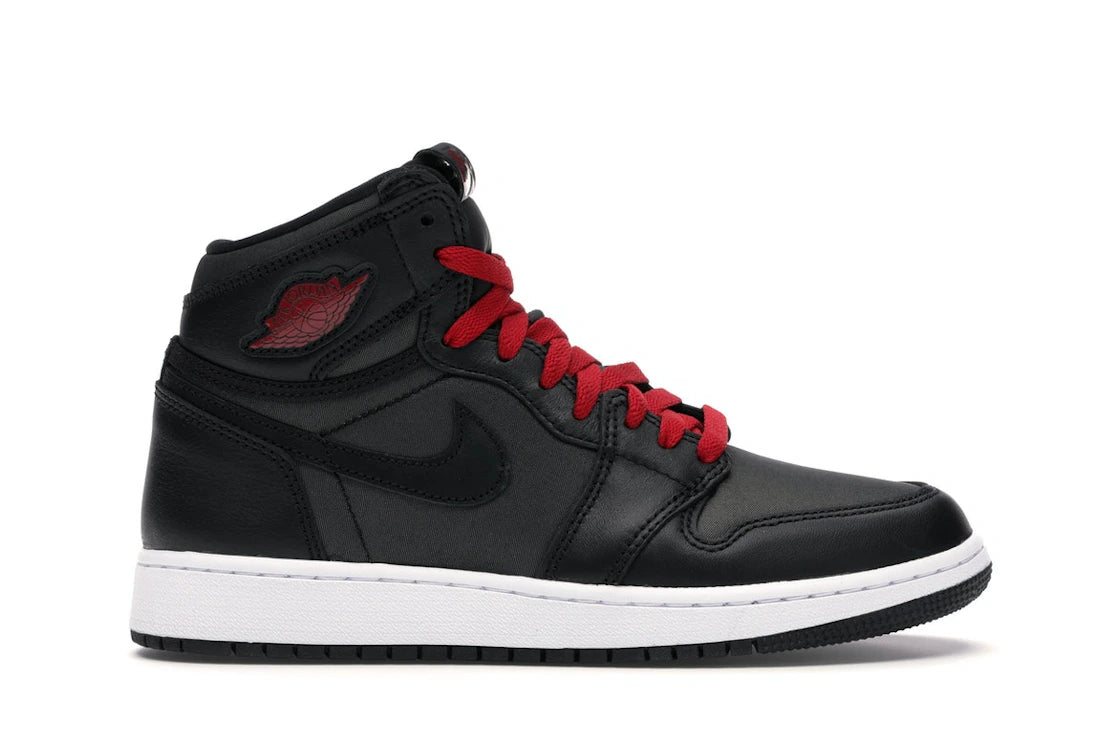 Jordan 1 Retro High Black Satin Gym Red Black (GS)