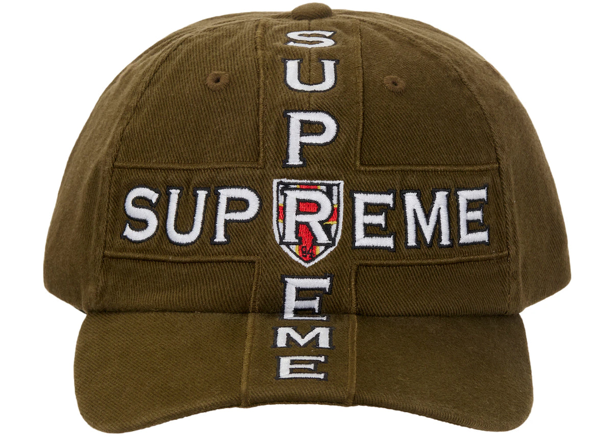 Supreme Cross 6-Panel Cap Brown