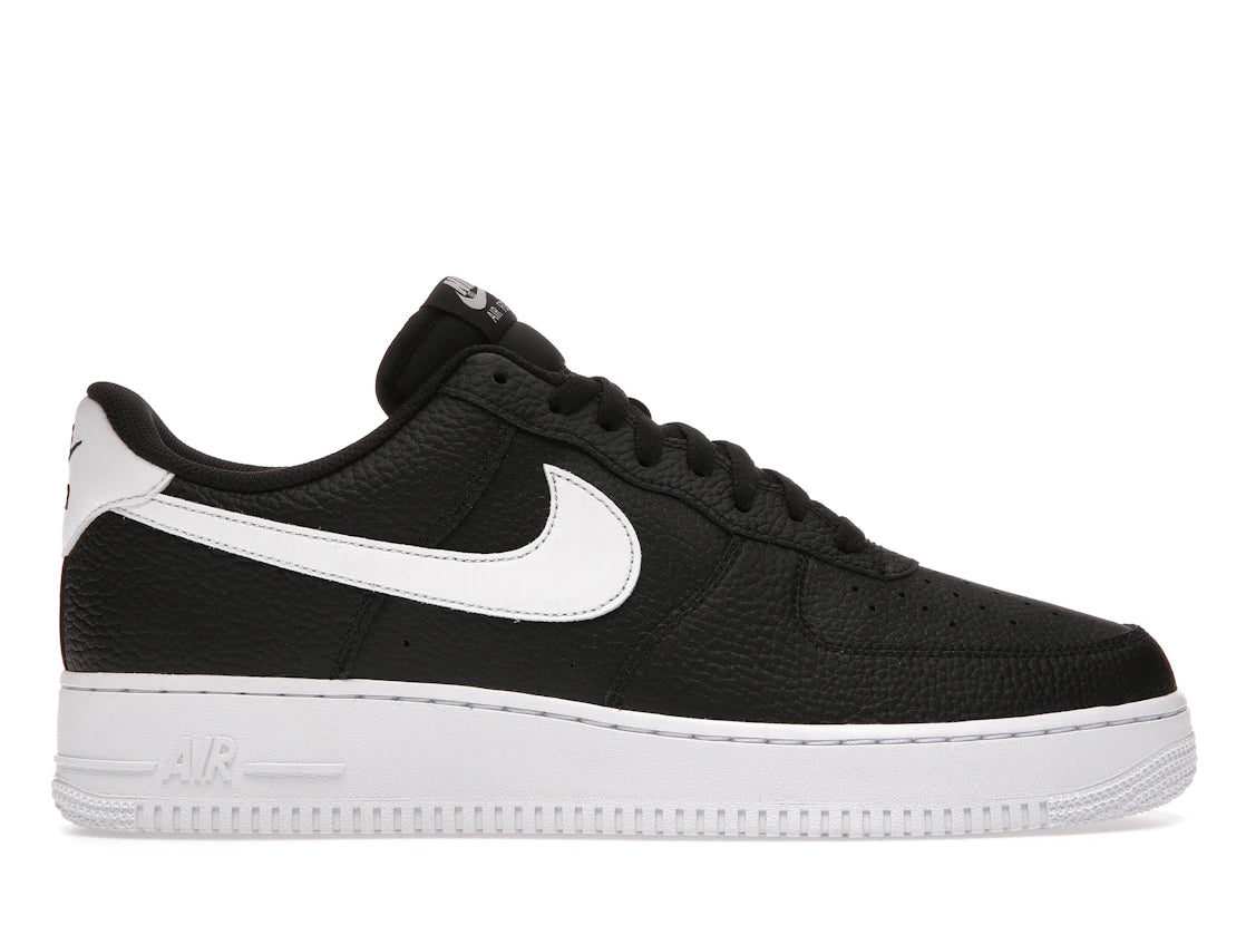 Nike Air Force 1 Low '07 Black White Pebbled Leather