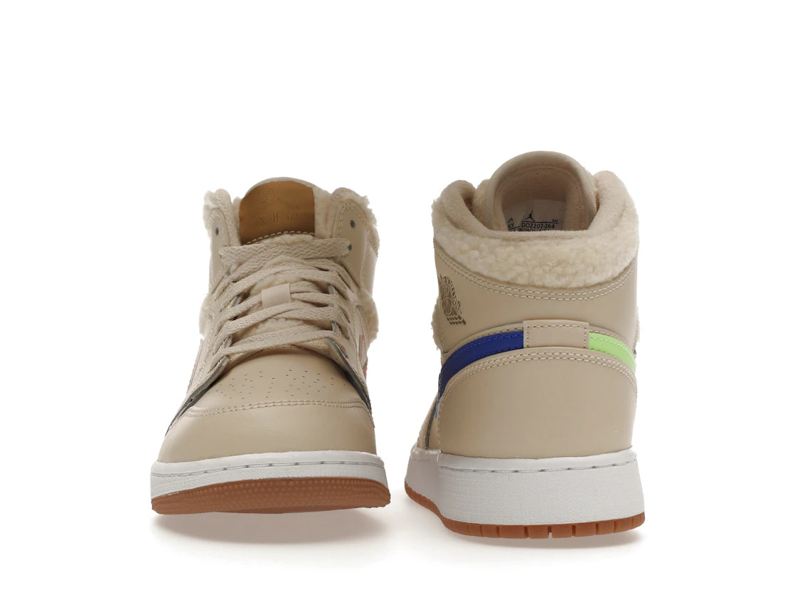 Jordan 1 Mid Utility Fleece Pearl White (GS)