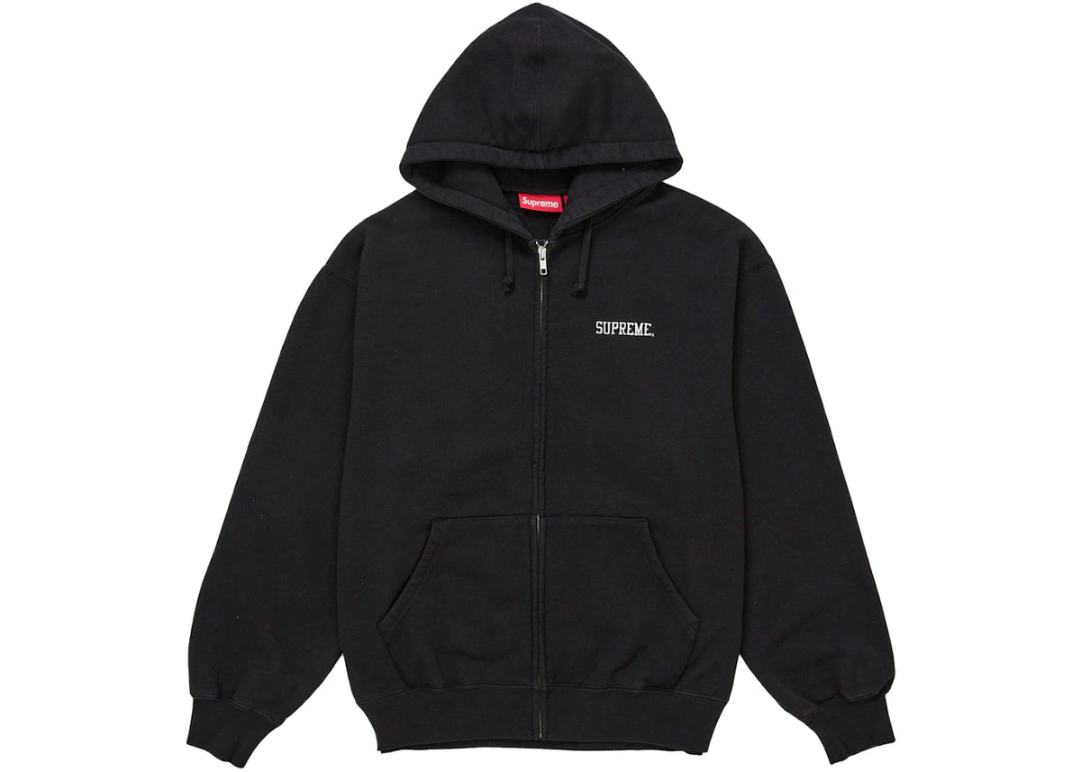 Supreme Blessed Applique Zip Up Hooded Sweatshirt Black