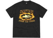 Corteiz Santan Alcatraz Tee Black/Orange Flame