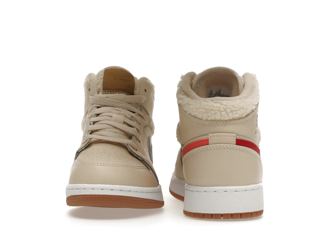 Jordan 1 Mid Utility Fleece Pearl White (GS)