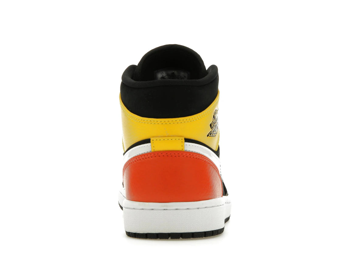 Jordan 1 Mid Black Amarillo Orange