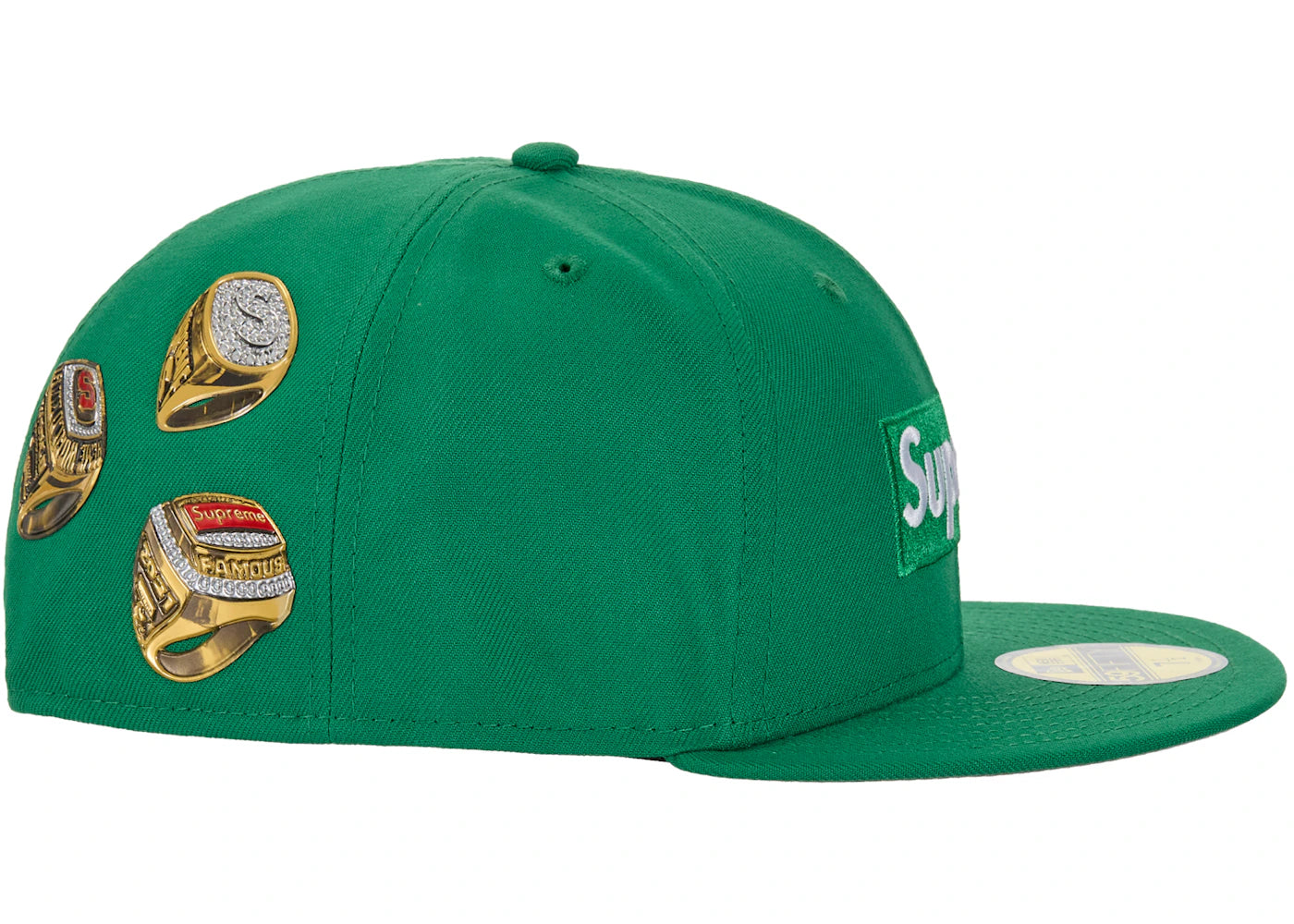 Supreme Rings Box Logo New Era 59Fifty Fitted Hat Green