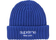 Supreme Chunky Rib Classic Logo Beanie Royal
