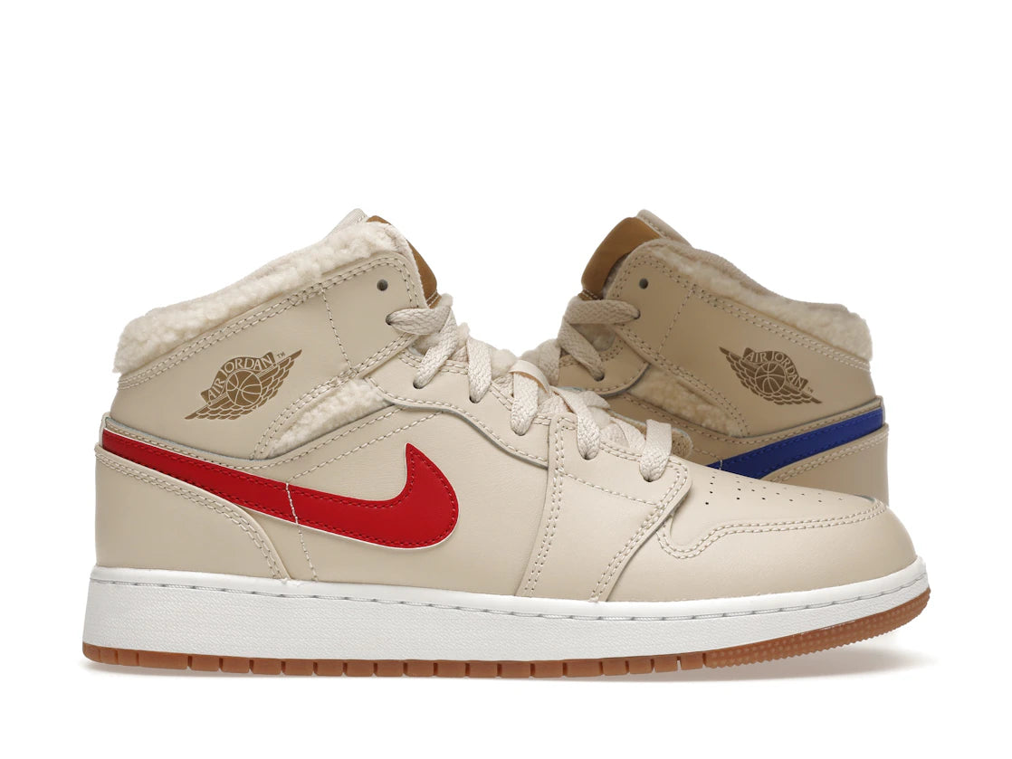 Jordan 1 Mid Utility Fleece Pearl White (GS)