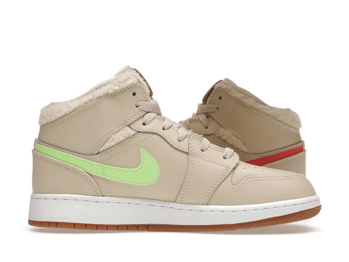 Jordan 1 Mid Utility Fleece Pearl White (GS)