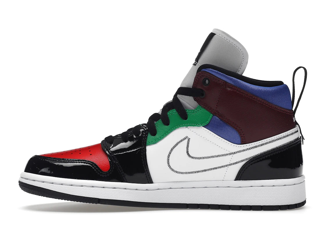 Jordan 1 Mid SE Black White Multi-Color (Women's)