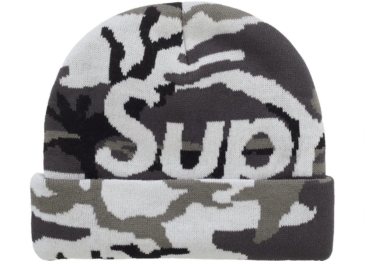Supreme Camo Big Logo Beanie Snow Camo