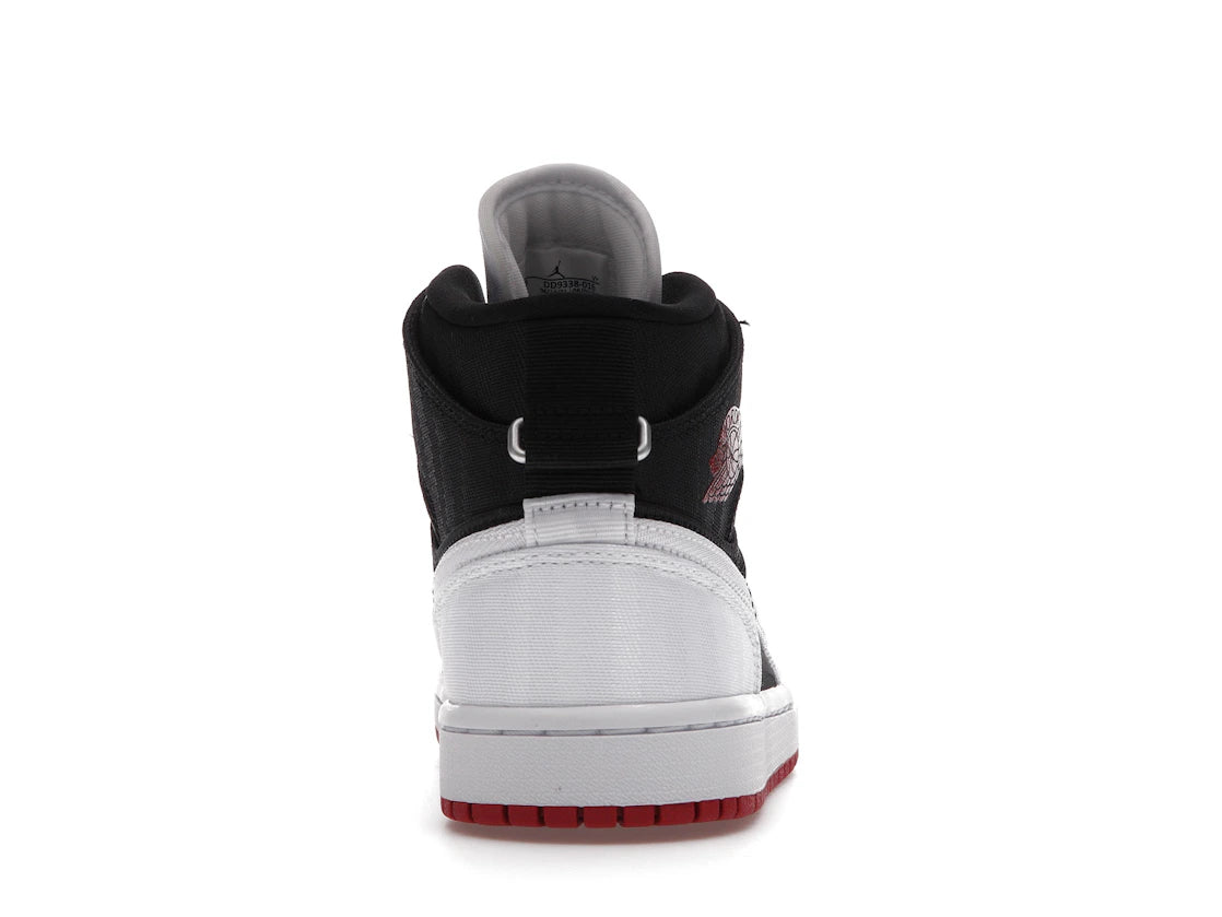 Jordan 1 Mid SE Utility Canvas White Black Gym Red (Women's)